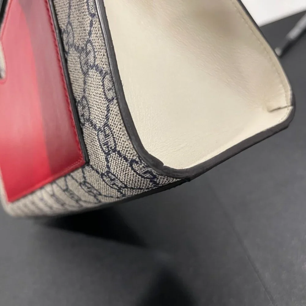 Gucci GG Supreme Monogram Calfskin Medium Padlock Shoulder Bag (JB1085)